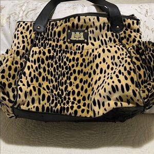 Juicy Couture Y2K Leopard Print Tote with Black Accents